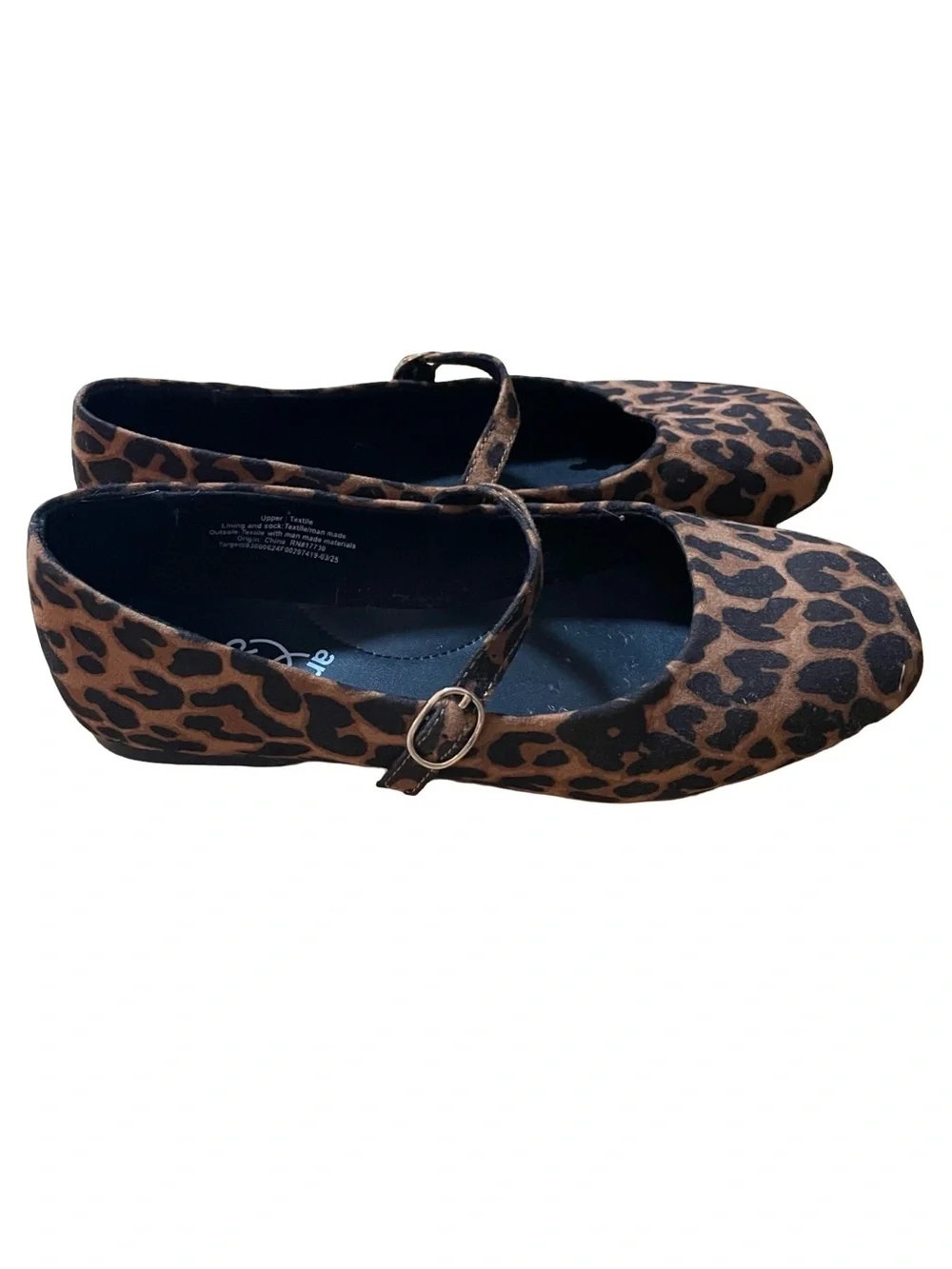 Youth Art Class Bronwyn Mary Jane ballet flat shoe black brown animal print 3